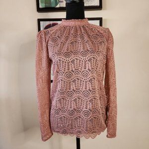 Gibson Rose Pink Lace Blouse 3X